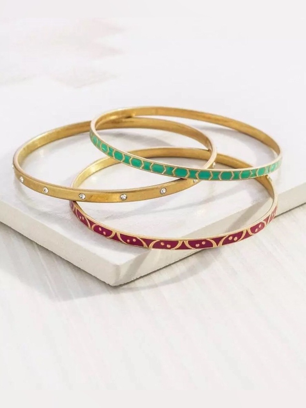 Silpada KR Carnival Bangles Trio - Enamel Brass Set of 3